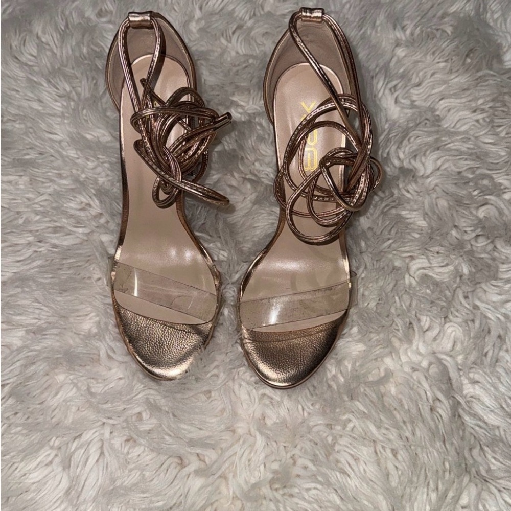 Elegant Metallic Strappy Heels
